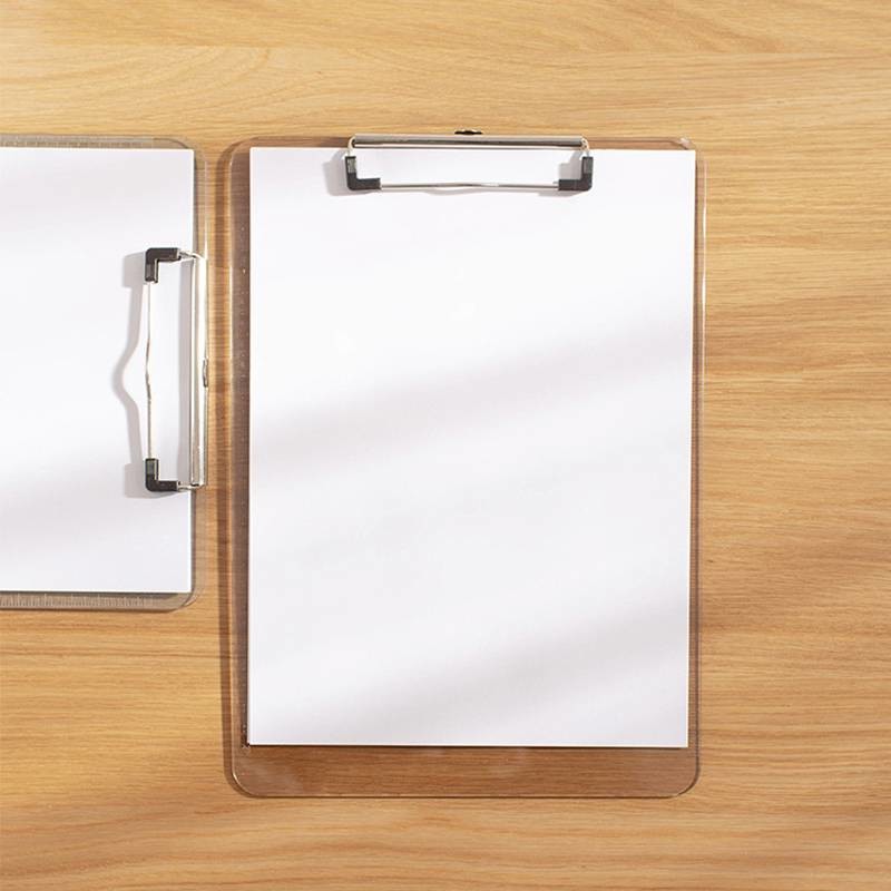 Clear A4 File Plastic Office Clipboards ODM With Metal Clip And Smooth Surface