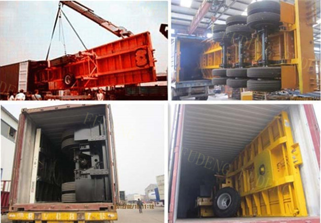 Tri-axle 50Tons flatbed container trailer truck for Carry container , hoses , cement bags