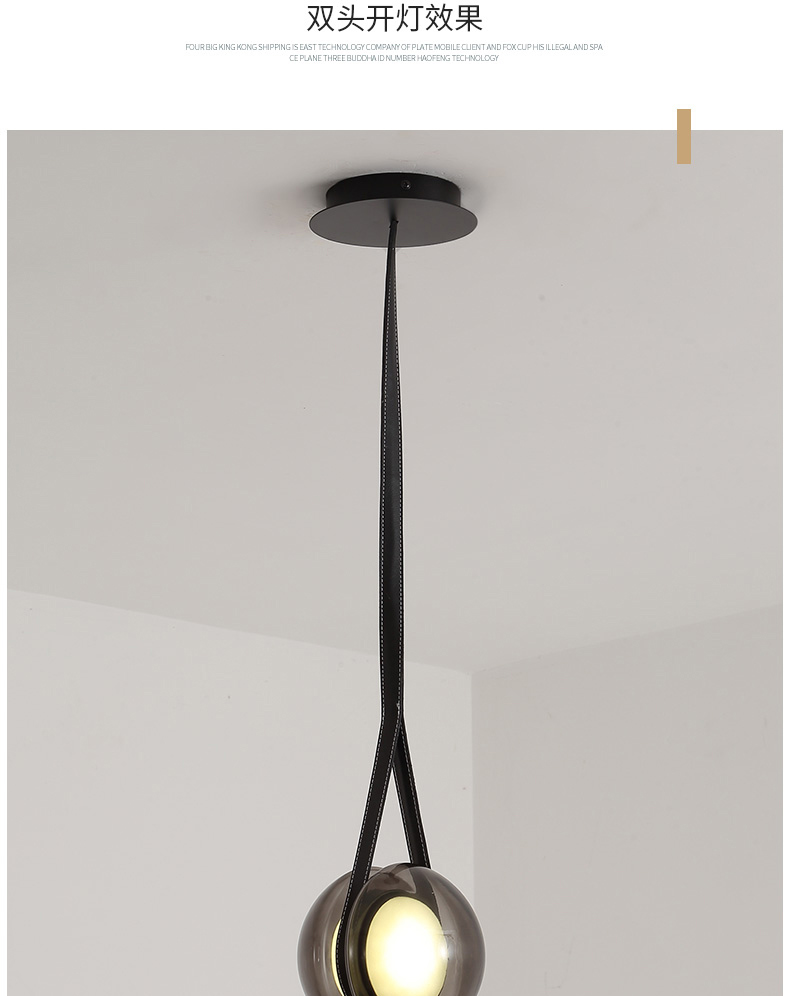 Nordic Modern Pendant Lights Glass Leather Belt Yo-yo Hanging Lamp(WH-GP-168)