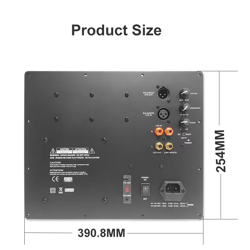 High Power Class D 1000w Subwoofer Plate Amplifier With Stable Toroidal Transformer