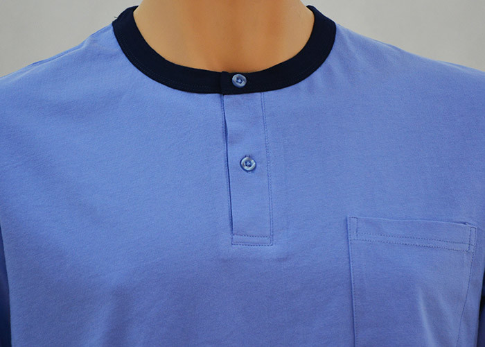 Mens Cotton Jersey Round Neck Tee Short Pants Pyjamas Set Summer Pyjamas