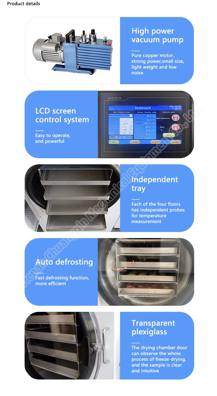 SUS 304 Household Vacuum Freeze Dryer Lab Freeze Dryer PLC Control system