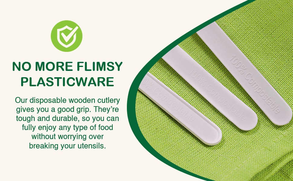 compost plastic kitchen set plates products paper wooden bamboo cutlery utensils spoon forks eating