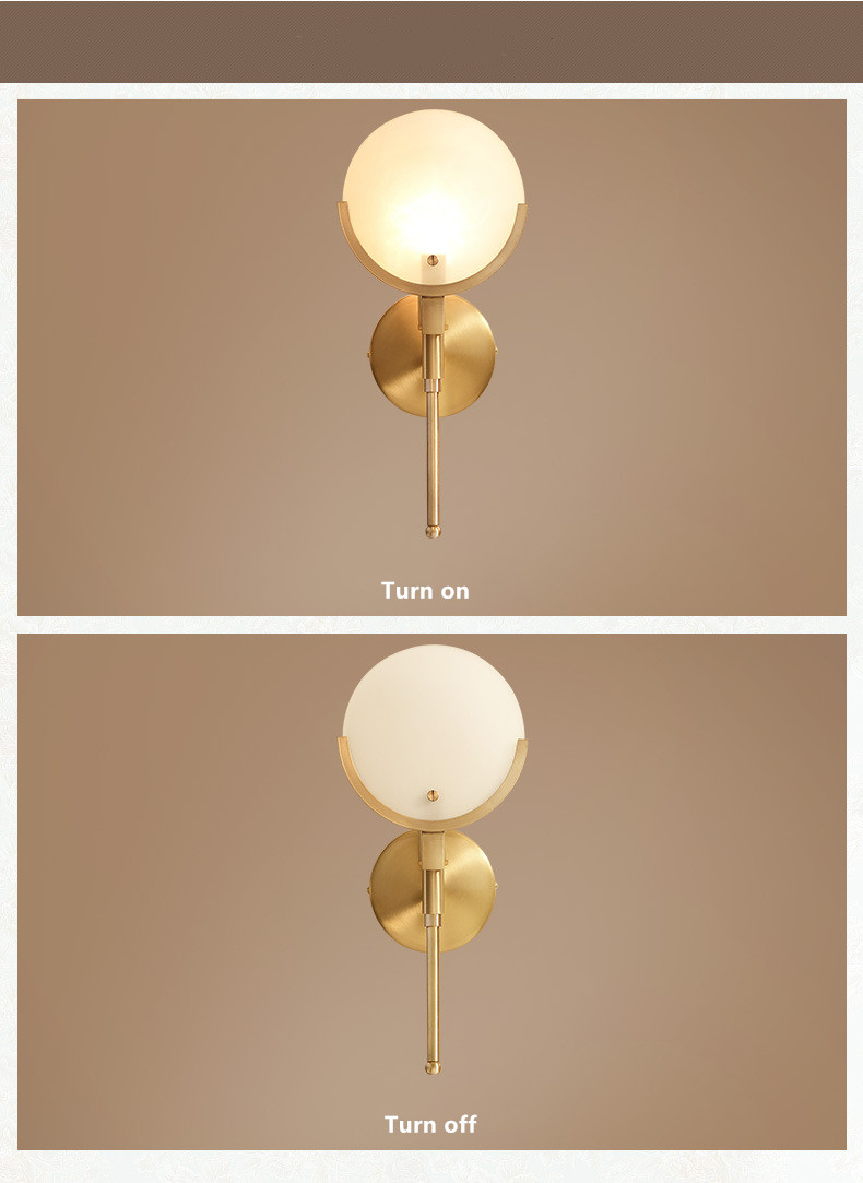 Art Deco Gold Led Wall Lamp Parlor Wall Sconce Bedroom Bedside Aisle Balcony Wall Lights (WH-OR-239)