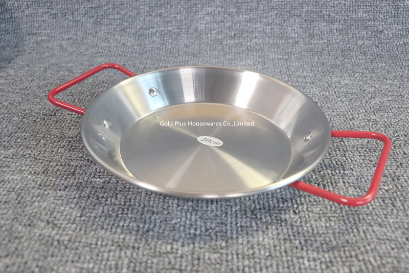 Kitchen fried cooking tool 20cm spanish seafood pasta paella pan non-stick flat frying pan saucepan