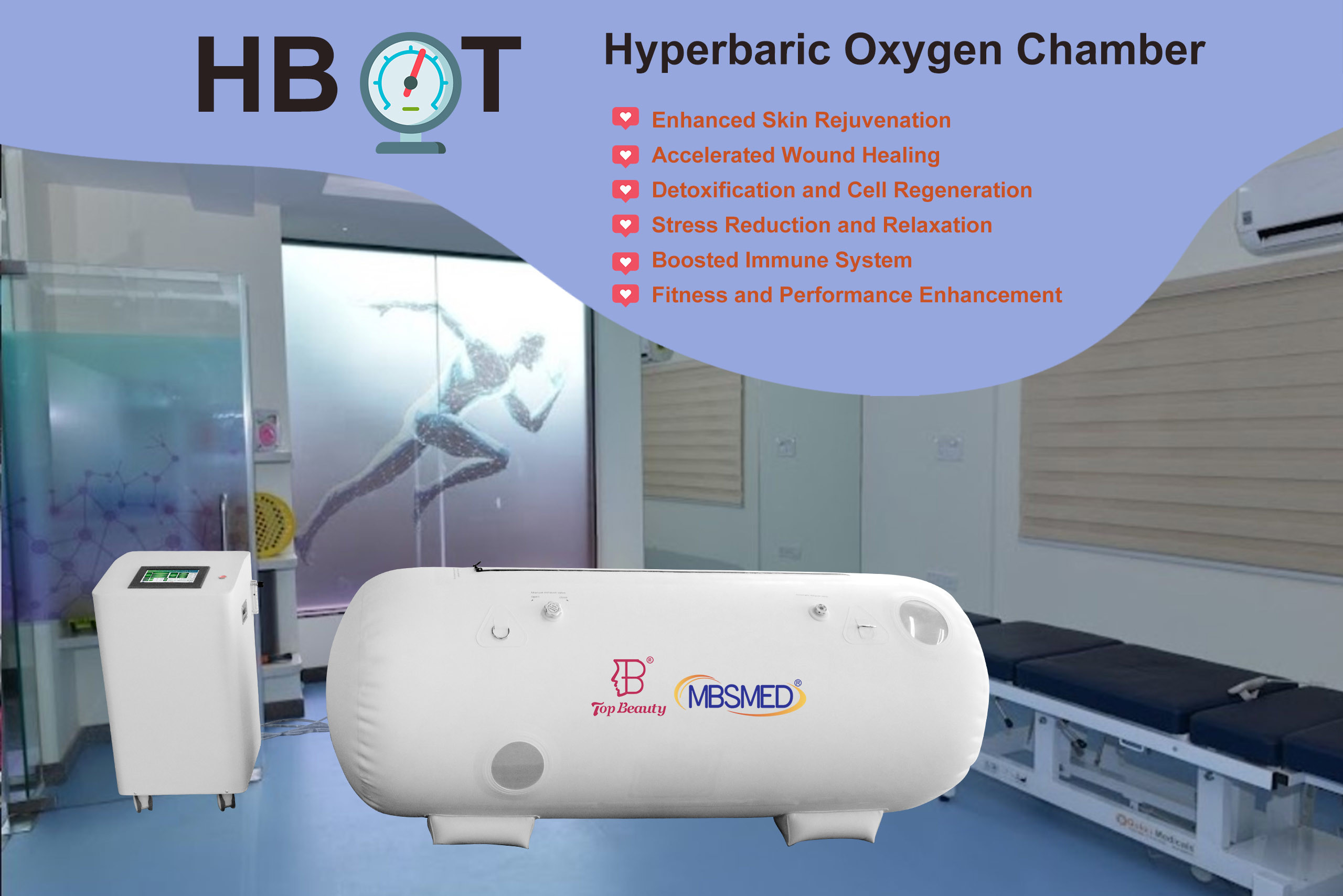 Portable Hbot Oxygen Concentrator Poc Anti-Aging Brain Injury Hyperbaric Oxygene Therapy Chamber