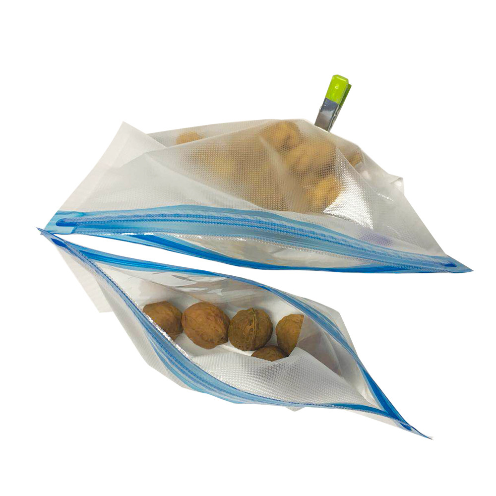 Sandwich Clear Vacuum Seal Bags , 33.9mpa 100UM Xl Vacuum Seal Bags With Air Valve