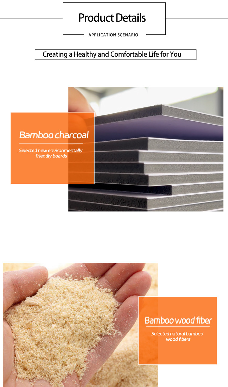 5mm 8mm Fabric Bamboo Charcoal Fibre Board Waterproof Moisture Proof OEM ODM