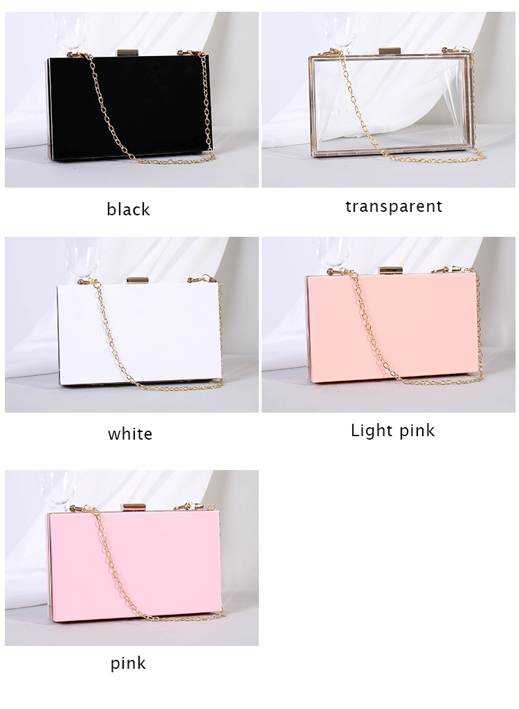 Acrylic Dinner Bag Simple Chain Diagonal Small Bridal Dress Evening Banquet Bag For Women Clutch