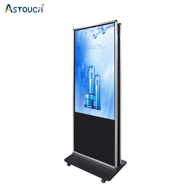 ODM Free Standing Digital Signage LCD Player 75 Inch ADs Playing Platform