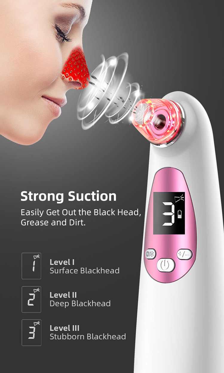 Hot Ice Switch 8.8W Acne Remover 60kPa Vacuum Suction Beauty Device