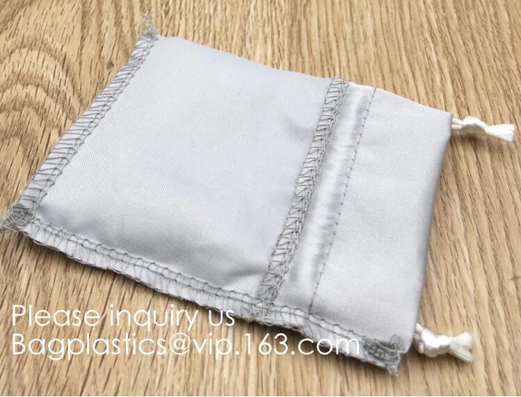 Soft And Shinny White Silk Drawstring Pouch,Nude Color Satin Drawstring Bag,Promotional Satin Cosmetic Bag, package pac
