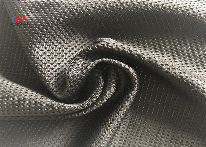 Black Colour Breathable 100% Polyester Jersey Mesh Fabric Sportswear Using
