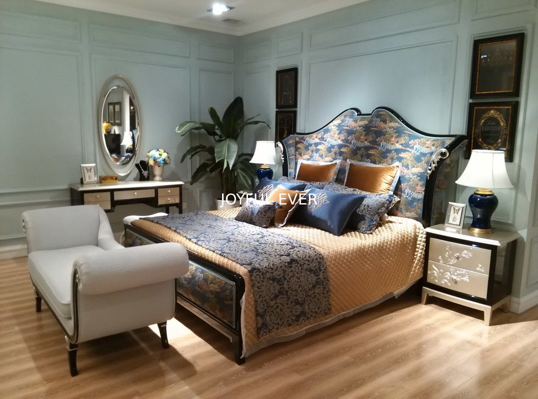 Luxury house of Villa Bedroom furniture Dresser with Mirror stand in Beech wood carving
