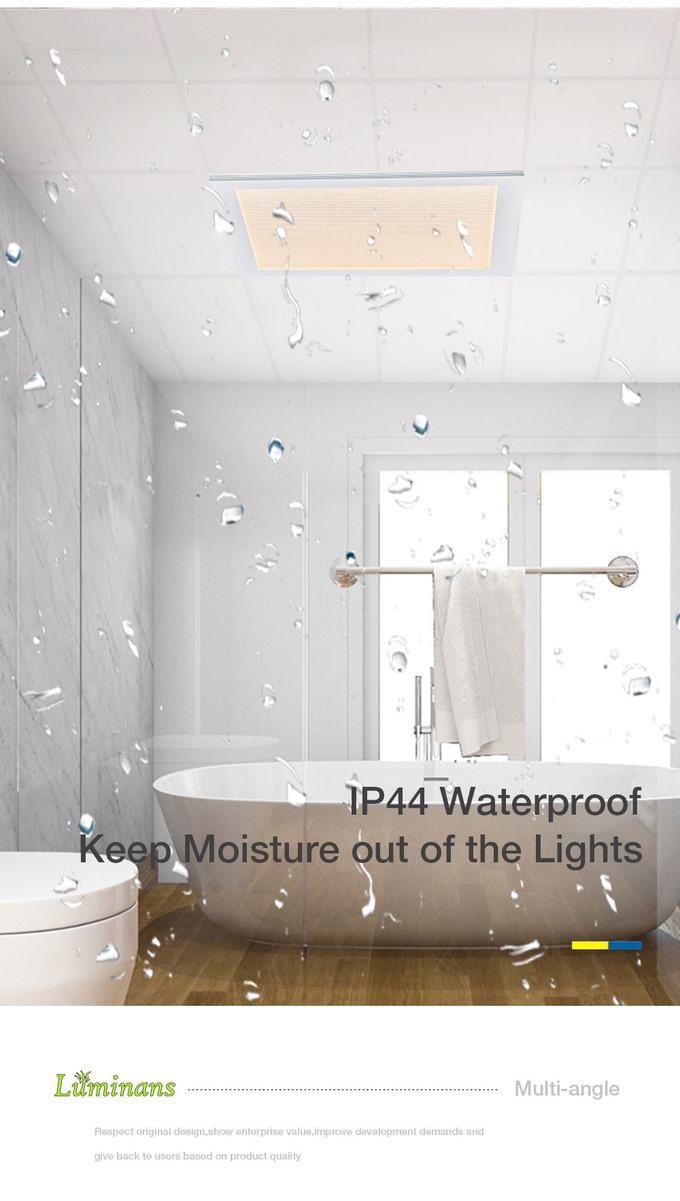 IP44 Ra80 14.5W Flat Panel LED Lights 300x300mm Waterproof Durable
