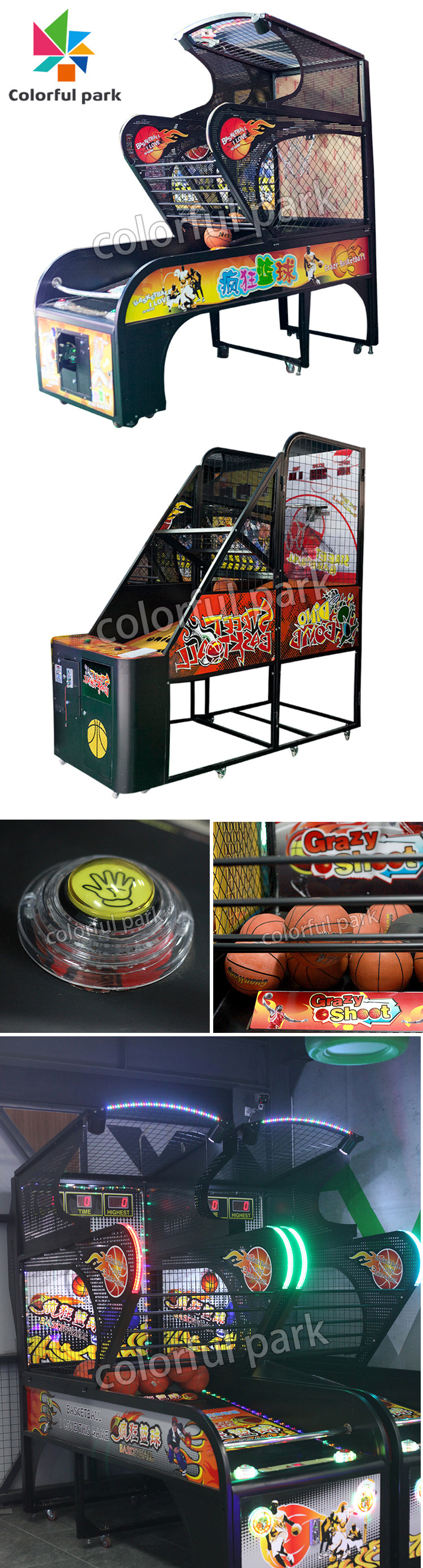 Street Basketball Shooting Redemption Game Machine Three Stage Game Mode