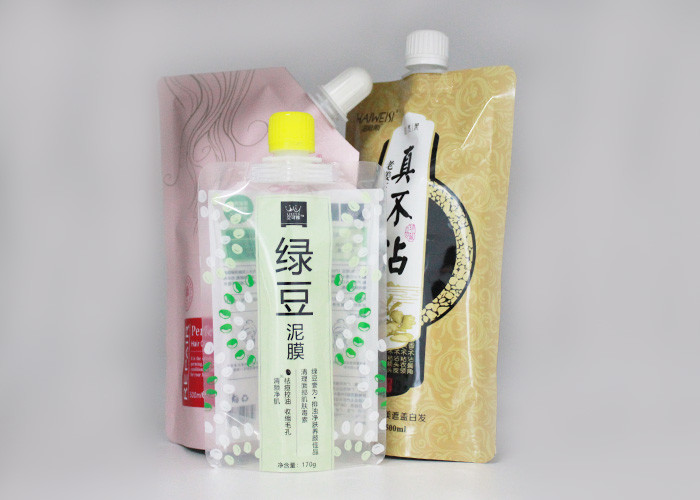 70um Thickness Plastic Spout Top On Liquid Spout Bags Laminated Aluminum Material