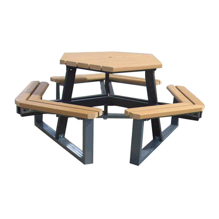 Hexagon Rattan Long Bench Plastic Wood Long Wicker Bench Custom
