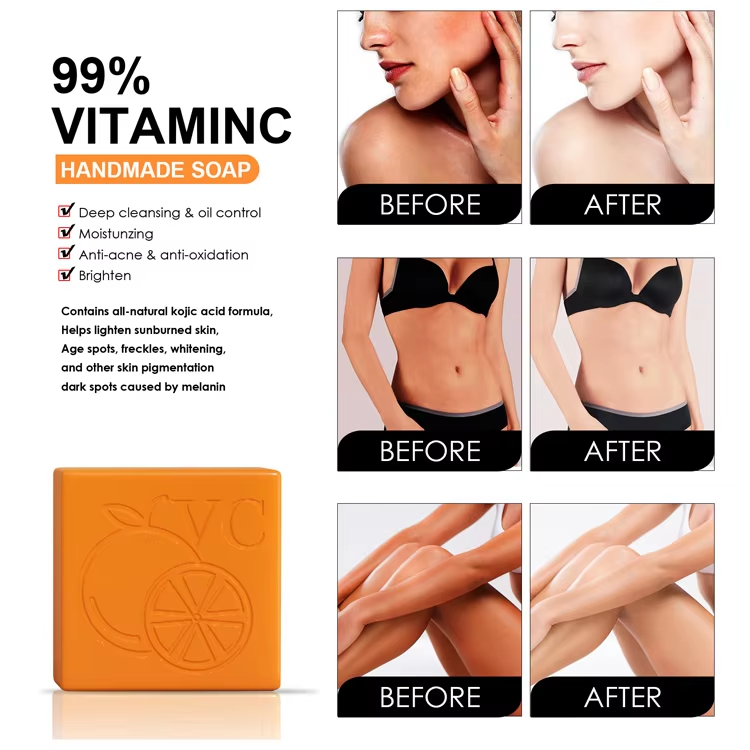 Organic Handmade Soap Whitening Body Toilet Soap Bath Bar Deeply Cleanses And Nourishes Skin Vitamin C Soap