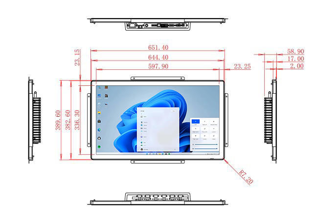 27-Inch Windows Display for Control Centers and Entertainment Systems