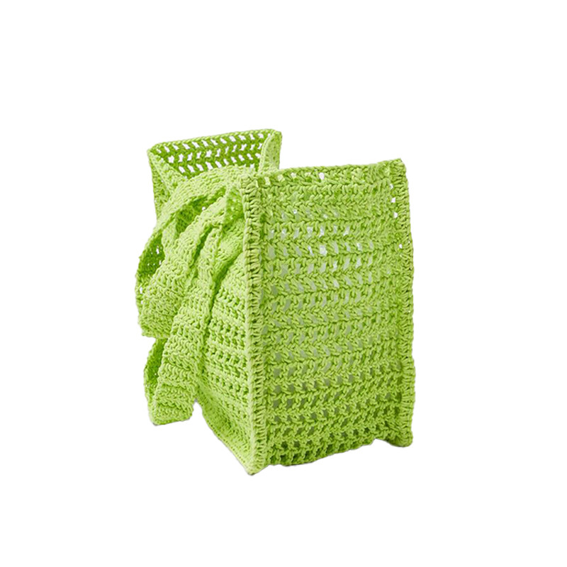 Women Children Hollow Crochet Straw Woven Bag Summer Seaside Letter