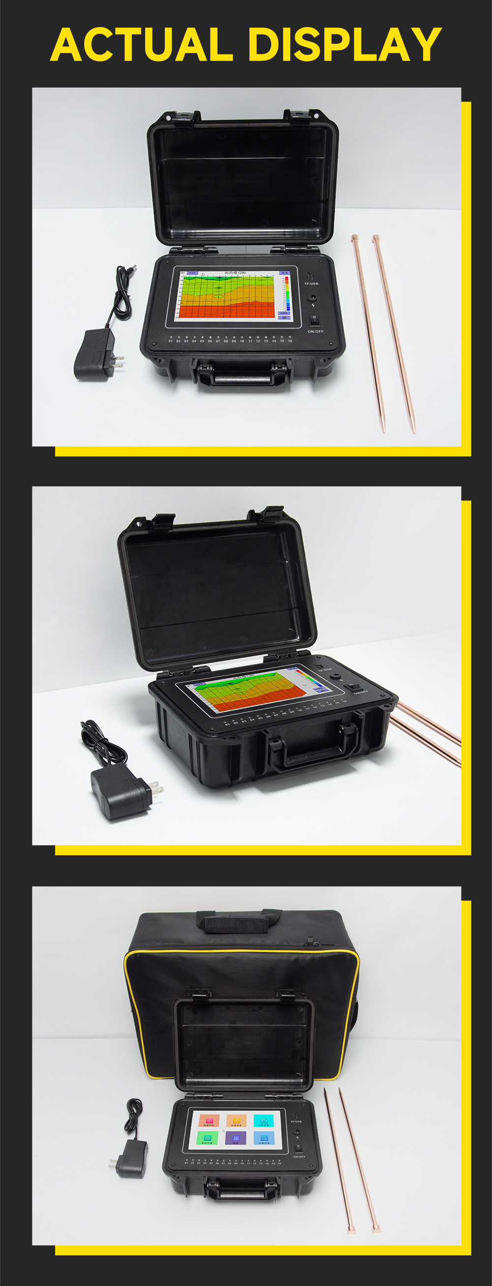 TYM D Series 500m Well Water Detector Underground Finder 16 Channels Geophysical Survey Equipment