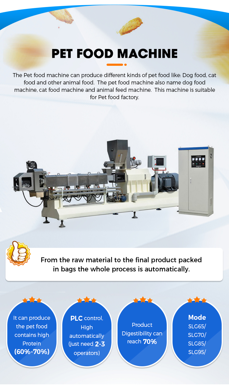 Siemens Motor Multi Functional Cat Food Production Line Staineless Steel