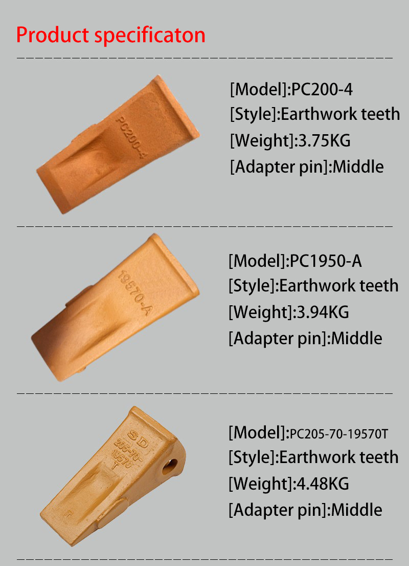 Earthwork Excavator Bucket Teeth Adaptor PC 200 Komatsu Excavator Spare Parts