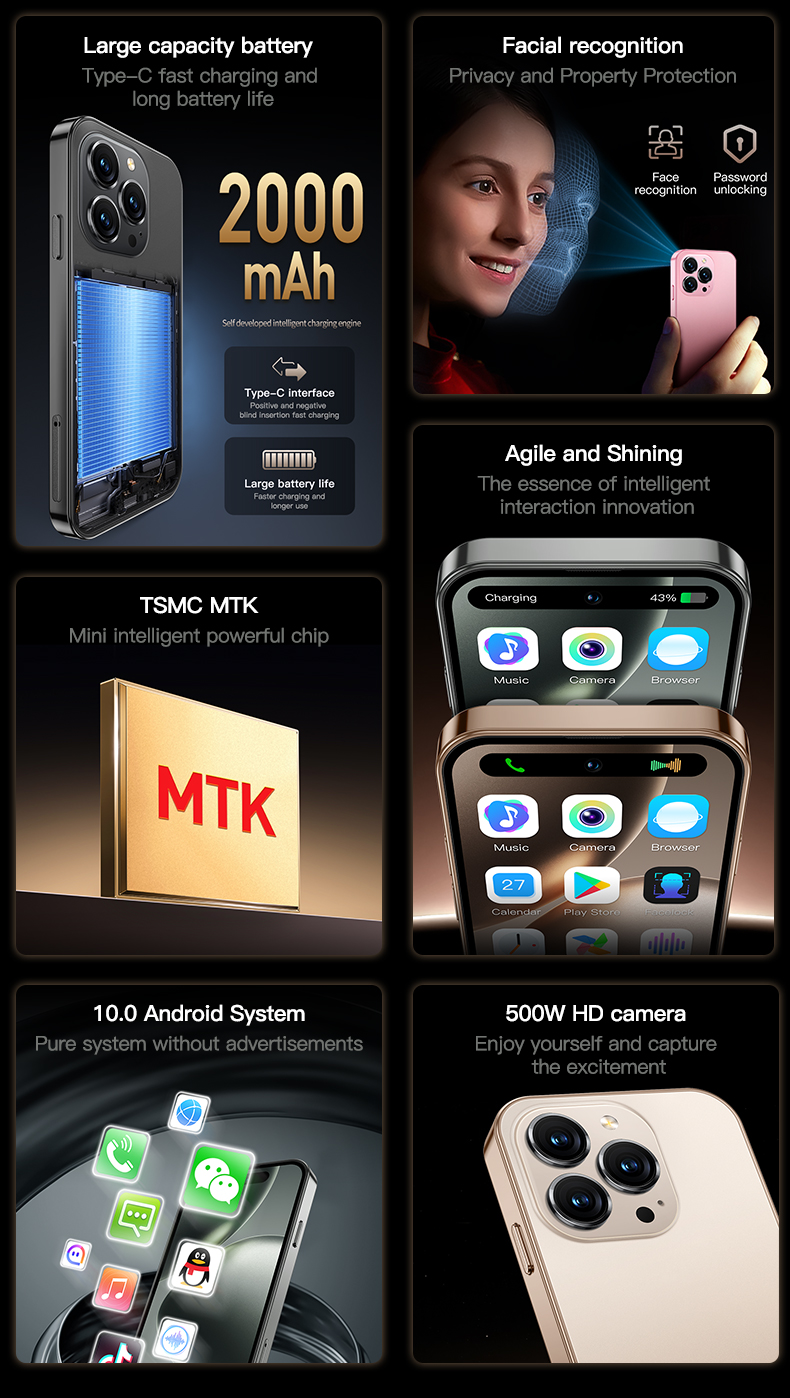 M16 PRO Mini 3G SmartPhone 4.0'' MTK6580M Dual SIM 2000mAh WIFI Android