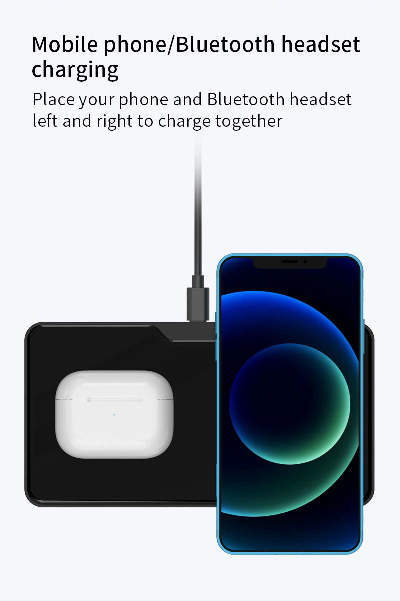 Dual 15W Fast Wireless Charging Pad For S20 S21