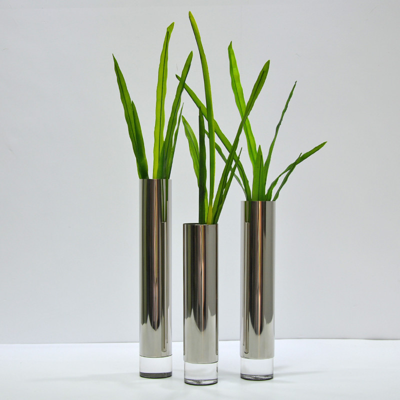 Outdoor Stainless Steel Flowerpot Brushed Garden Flower Pots Anti Wear
