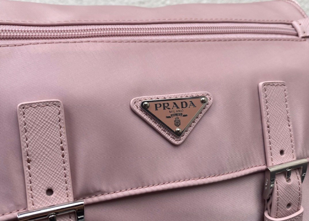 Triangle Logo Luxury Canvas Bag , Adjustable Nylon Shoulder Strap Luxury Messenger Bag