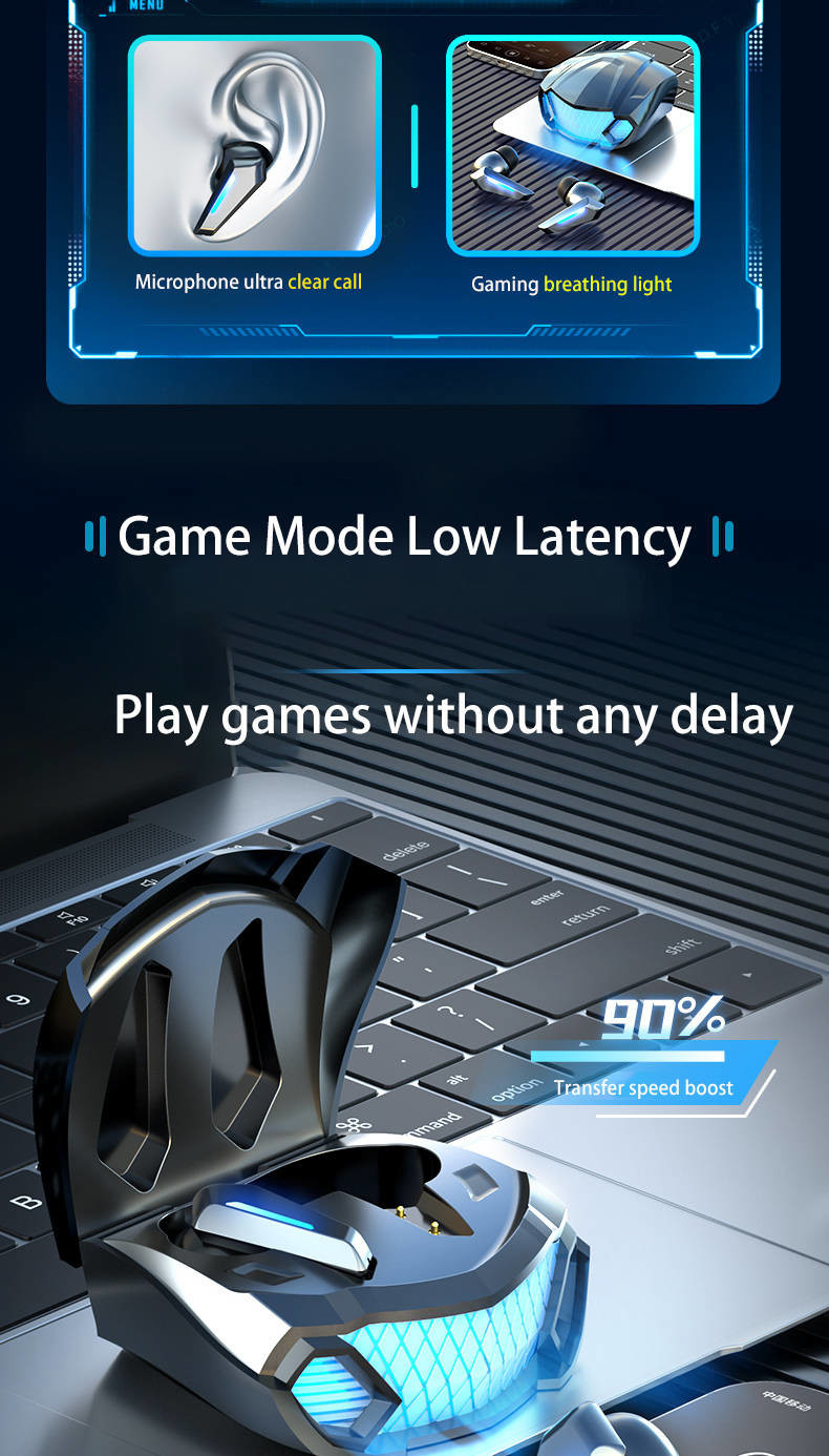 Bluetooth Gaming Earphone Low Power Consumption Game And Music Mode