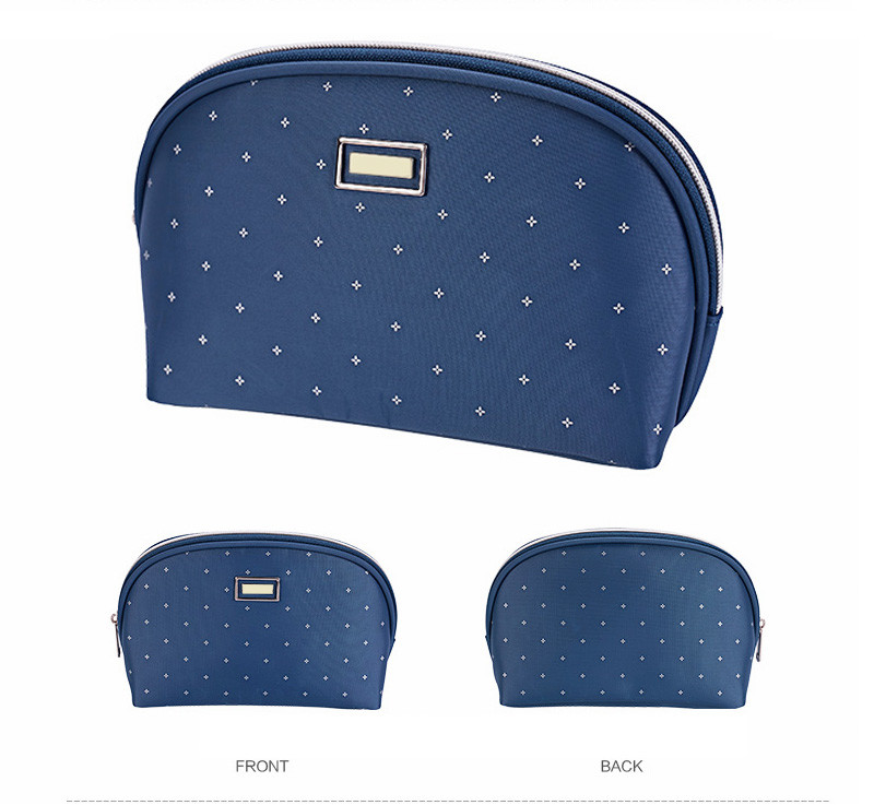 Polyester Customized Shell Shape Blue Toiletry Pouch Bag