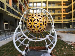 Buy cheap 500 Mm Campus Decorative Metal Sculptures Hollow Metal Sphere Sculpture product