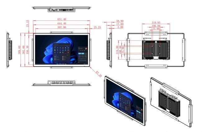 27-Inch Windows Display for Control Centers and Entertainment Systems