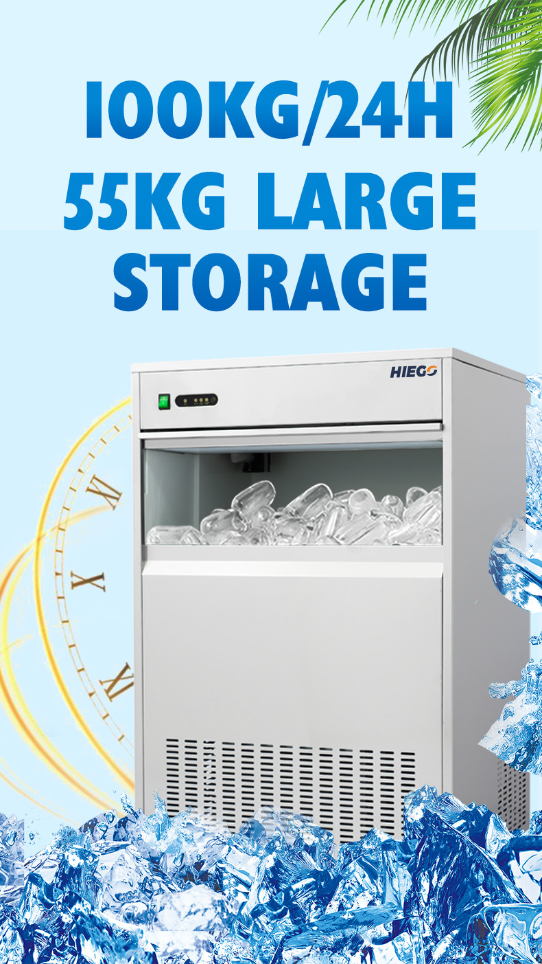 Commercial Counter Nugget Ice Machine 50kg Bullet Ice Making Machine Air Cooling