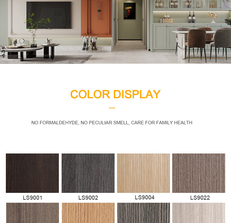 PVC Wall Panel High Quality 1220*2440*5/8mm Flame Retardant Bamboo Charcoal Wood Eco-Friendly Moisture Proof Skin Feeling PVC Wall Panels Decorative