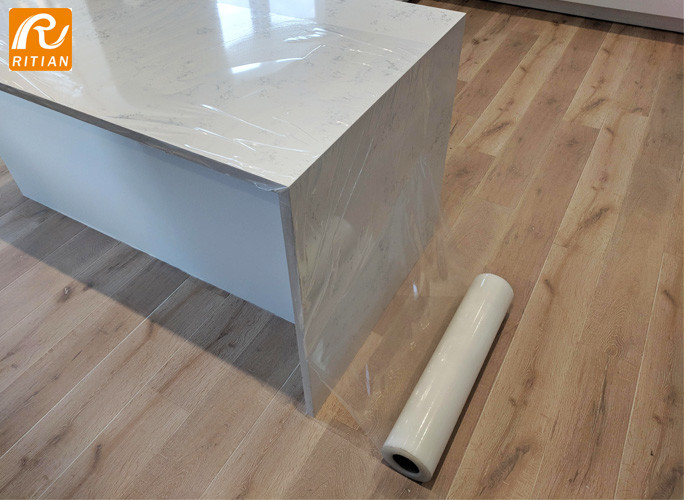 Removing Plastic Protective Film , PE Lamination Film Roll For Solid Surfaces