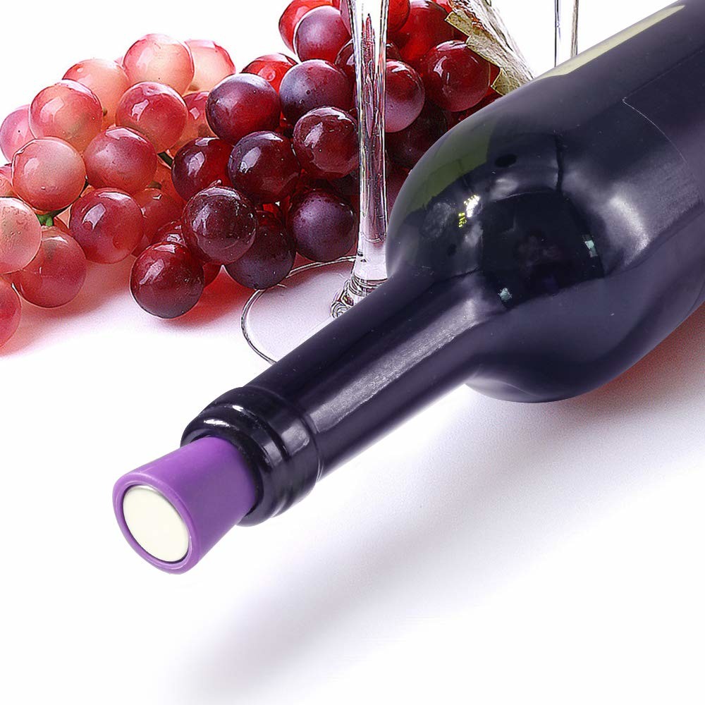 Reusable Wine Bottle Silicone Stoppers Beverage Bottle Stoppers With Grip Top To Keep Fresh