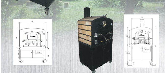 Commercial Kitchen Wood Fired Pizza Oven With Medium Gas Baking Equipment