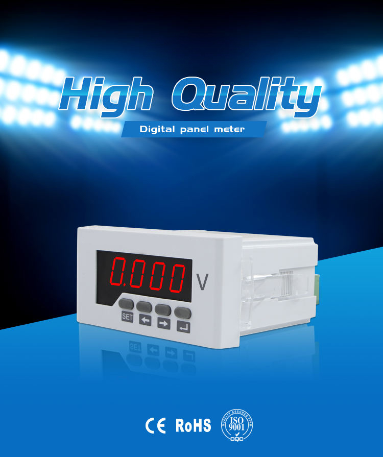 Power Distribution System LED AC/DC Power 48*96mm Digital Single-phase Voltage Meter