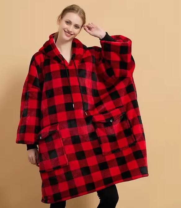 Custom Giant Pocket One Size Fits Ladies Oversized Hoodie Blanket All Printed Design