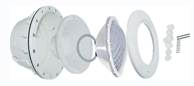 IP68 Vinyl Swimming Pool Light Cover White Color For PAR56 ABS / PAR56 SS316 Light