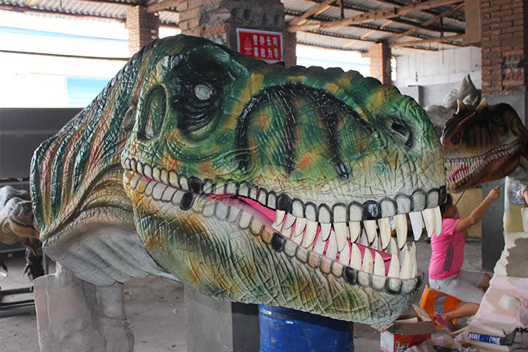 Waterproof Color Realistic Hand - Sculpted Dinosaur Head In Dinosaur Park