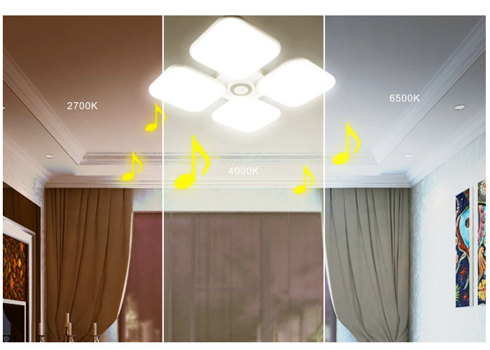 Square Music Color Changing LED Lights For Home Metal Material 4320lm