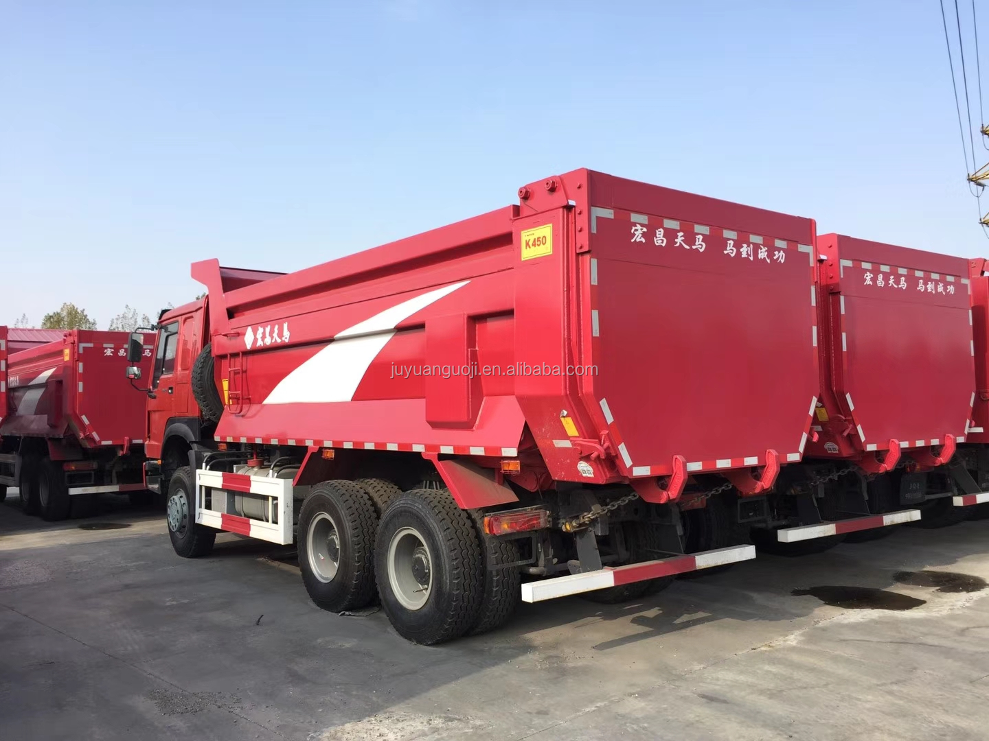 HW76 Cab WEICHAI Engine 371 Hydraulic Cylinder Dump Truck and 40 Ton Sand Tipper Trucks