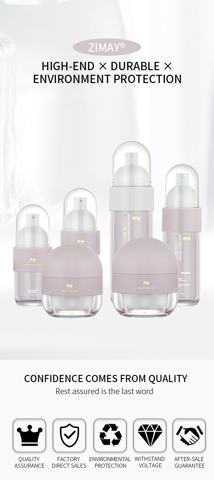 Matte pink skincare empty container portable travel set lotion bottle and cream jar