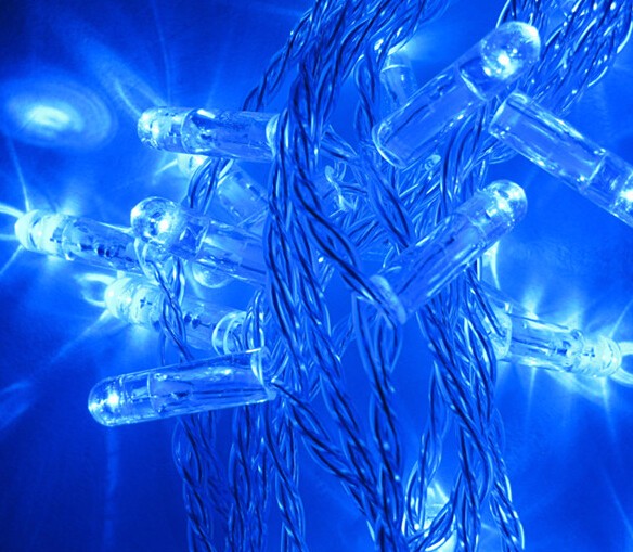 10m connectable Anti Cold blue LED Strings lights w/ bubble shell 100 bulbs IP65