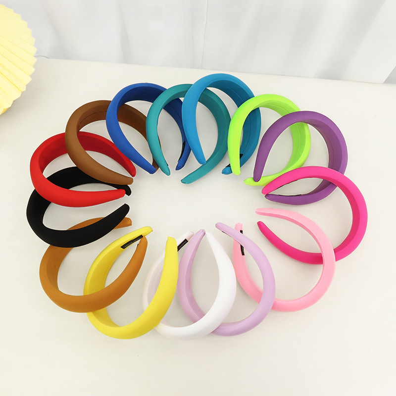 Fashion soild color wide edge hair band simple women hair accessories sponge headband